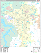 Blue Springs  Wall Map Premium Style